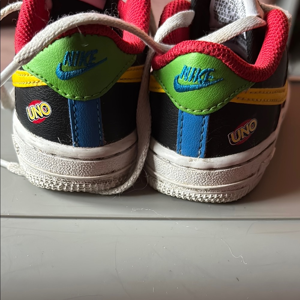 Nike Red and Blue Sneakers Classic Low-Top Custom UNO Design - Picture 5 of 6